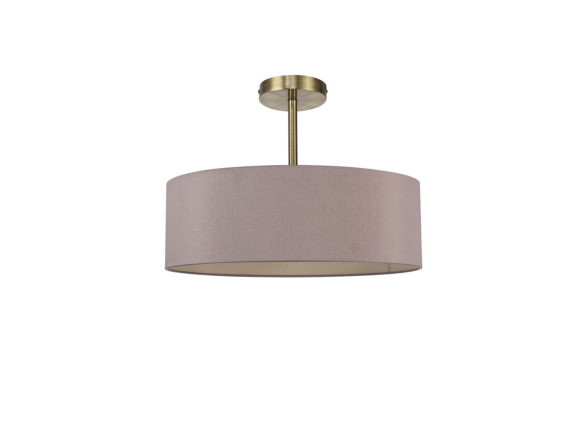 Baymont 45cm Semi Flush 5 Light Antique Brass, Taupe/Halo Gold DK0742  Deco Baymont
